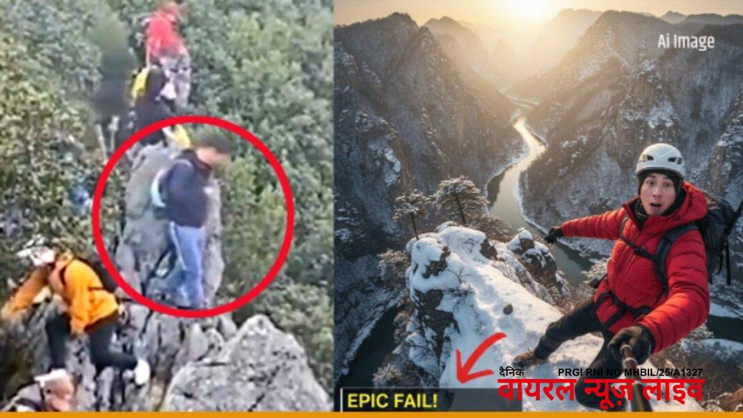 China: पहाड़ पर सेल्फी के चक्कर में 130 फीट नीचे गिरा ब्लॉगर, फिर भी बच गई जान, देखें- Video | china-tourist-fall-huaying-mountain-selfie-viral-video-news-hindi China: पहाड़ पर सेल्फी के चक्कर में 130 फीट नीचे गिरा ब्लॉगर, फिर भी बच गई जान, देखें- Video | china-tourist-fall-huaying-mountain-selfie-viral-video-news-hindi