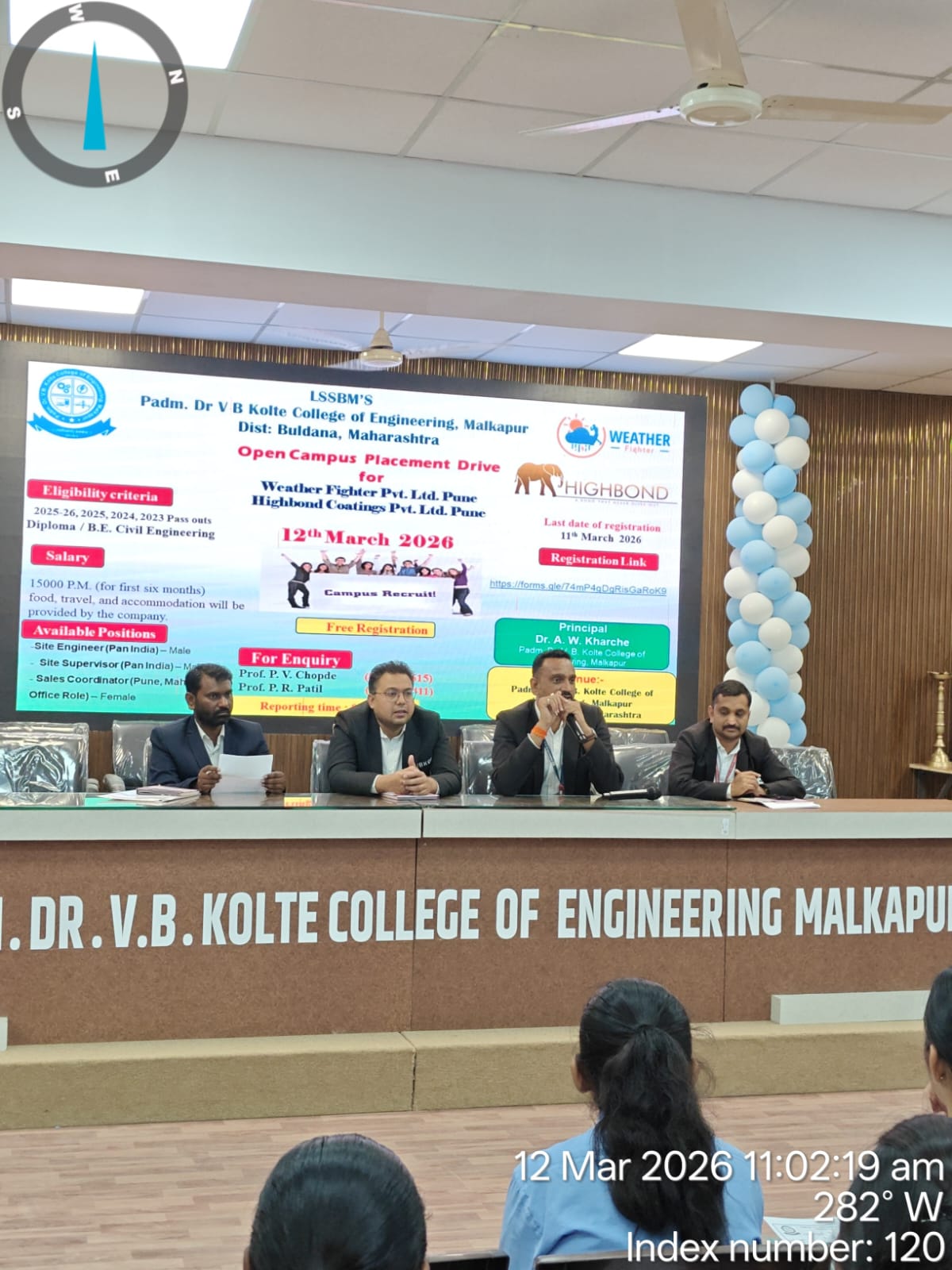 पद्मश्री डॉ. व्ही. बी. कोलते अभियांत्रिकी महाविद्यालय, मलकापूर येथे खुला कॅम्पस प्लेसमेंट ड्राइव्ह संपन्न पद्मश्री डॉ. व्ही. बी. कोलते अभियांत्रिकी महाविद्यालय, मलकापूर येथे खुला कॅम्पस प्लेसमेंट ड्राइव्ह संपन्न