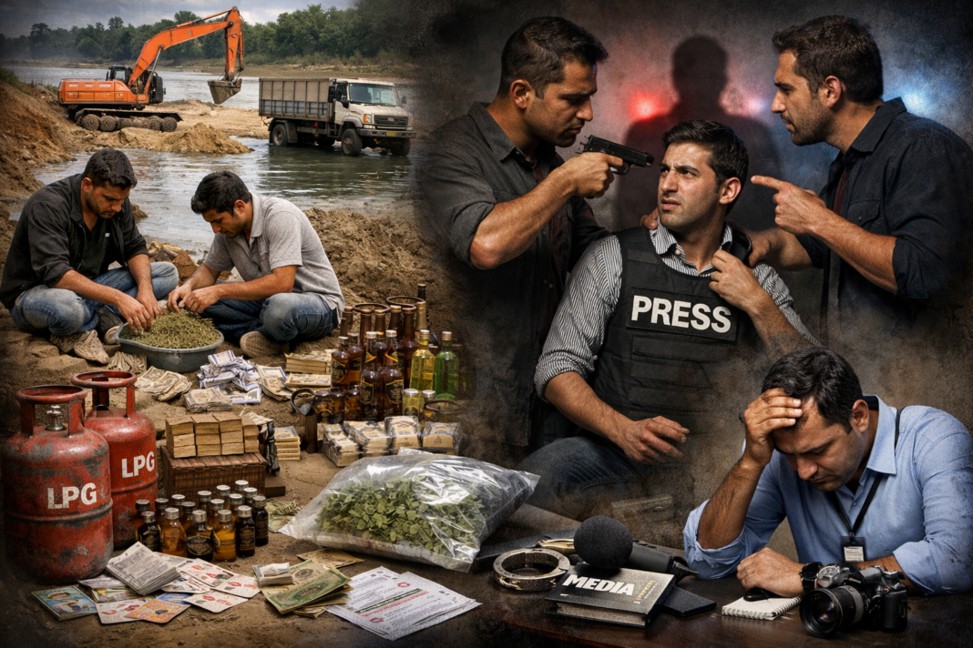 बुलढाणा जिल्ह्यात गुन्हेगारी धंद्यांना बळ; पत्रकारांना धमकावल्याच्या घटना वाढल्या बुलढाणा जिल्ह्यात गुन्हेगारी धंद्यांना बळ; पत्रकारांना धमकावल्याच्या घटना वाढल्या